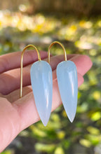 Load image into Gallery viewer, Aqua Chalcedony Drop Earrings