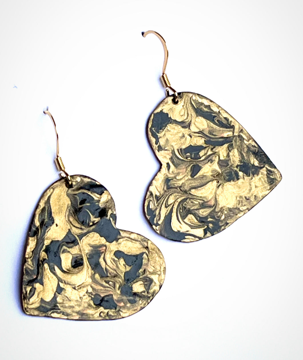 Marbled Heart Earrings