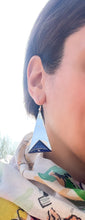 Load image into Gallery viewer, Lapis Triangle Earrings