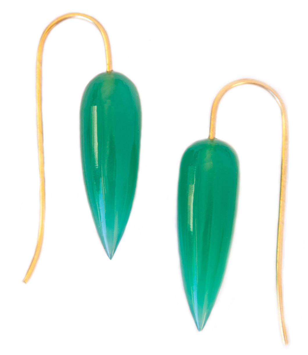 Green Onyx Drop Earrings